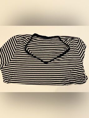 Universal Standard Black & White Striped Short Sleeve Tee